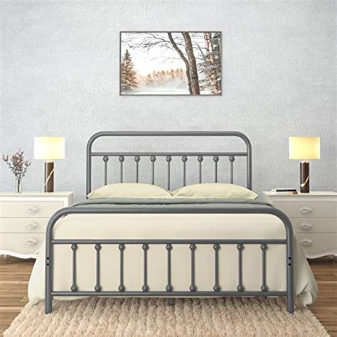 queen metal bed frame for box spring|solid metal bed frame queen.